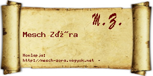 Mesch Zóra névjegykártya